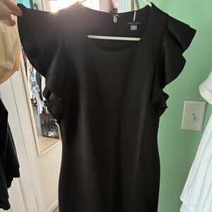 Tommy Hilfiger Black Midi Dress with Ruffle Sleeves